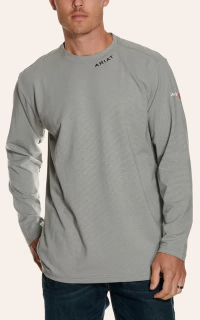 Ariat Men's Base Layer Silver Fox Long Sleeve Fr T-shirt In Gray