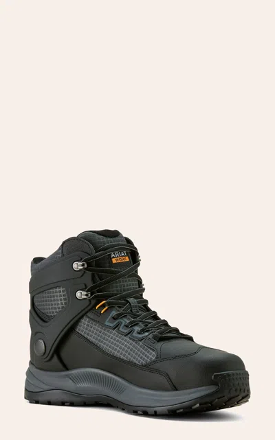 Ariat Men's Black & Gray Outpace Alignright Round Toe Lace Up Work Boots