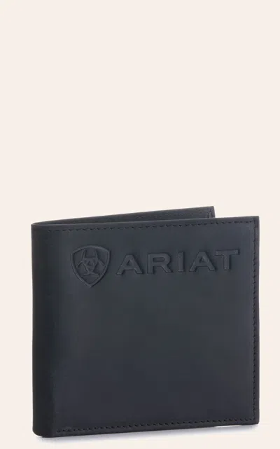 Ariat Men's Black Embossed Logo Bifold Wallet