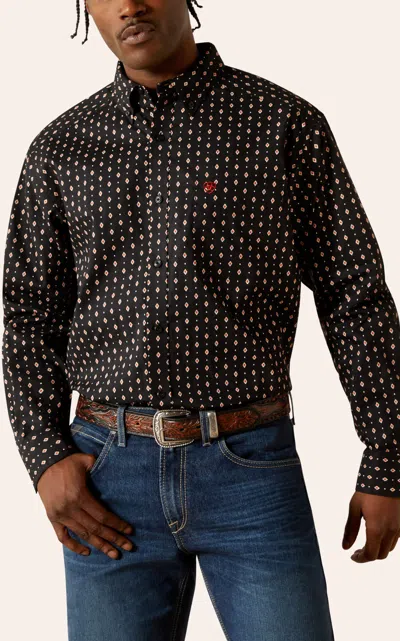 Ariat Men's Black Geo Print Western Shirt In Multi
