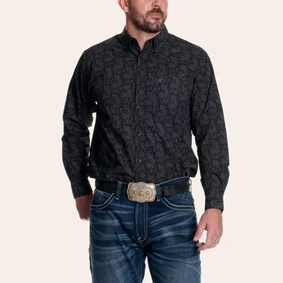 Ariat Men's Black Paisley Print Long Sleeve Shirt