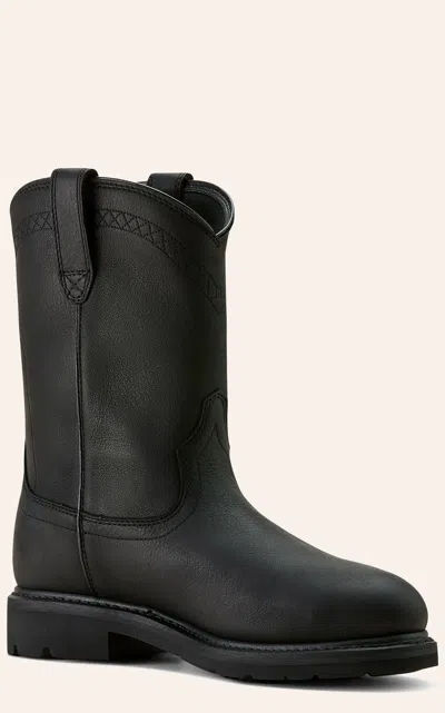 Ariat Men's Black Sierra H2o Round Steel Toe Work Boots