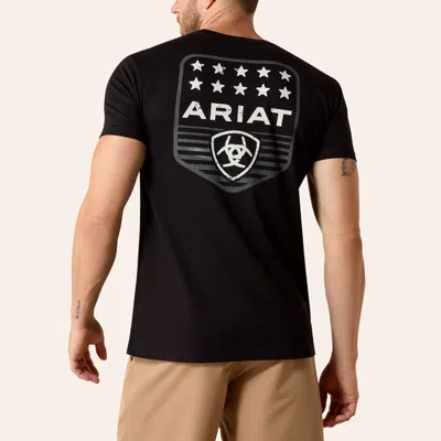 Ariat Men's Black Stripe Patriotic Badge Graphic T-shirt