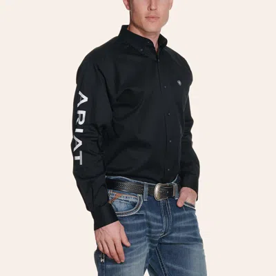 Ariat Men's Black Team Logo Long Sleeve Western Shirt In Multi