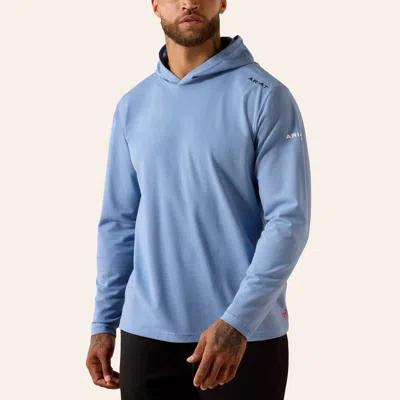 Ariat Men's Blue Fr Hooded Long Sleeve Baselayer T-shirt
