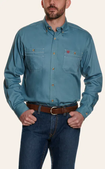 Ariat Men's Blue Long Sleeve Fr Work Shirt