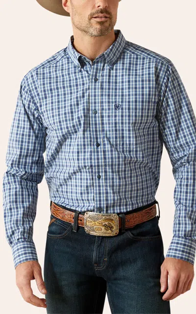 Ariat Men's Blue Plaid Classic Fit Western Shirt