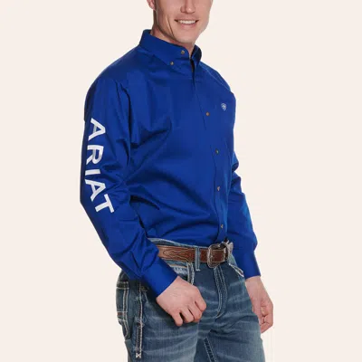 Ariat Men's Blue Team Logo Long Sleeve Western Shirt