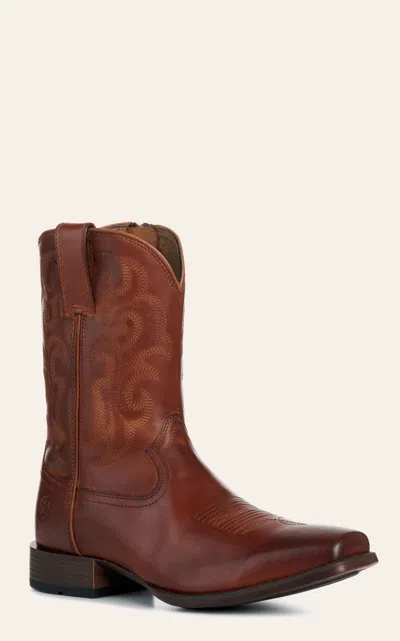 Ariat Men's Bodie Bitter Brown Zip Square Toe Cowboy Boots In Multi