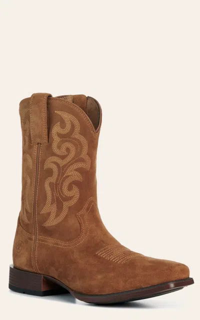 Ariat Men's Bodie Chestnut Suede Zip Square Toe Cowboy Boots In Multi