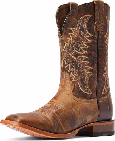 Pre-owned Ariat Men's Boots - Point Ryder Dry Creek - Tan / Burnt Brown 10042471