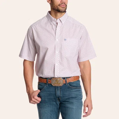 Ariat Men's Brad White Aztec Geo Print Shirt In Multi