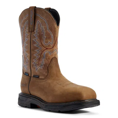 Pre-owned Ariat ® Men's Bravo Brown Workhog Xt H2o Work Boots 10031483