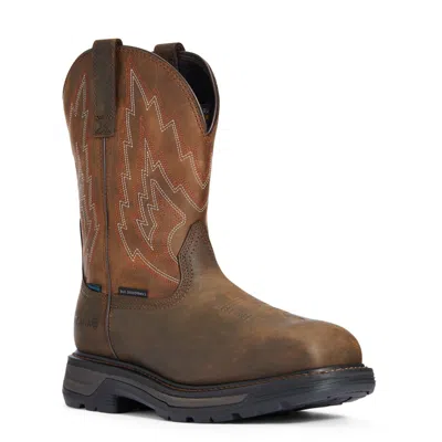 Pre-owned Ariat ® Men's Brown Big Rig Waterproof Composite Toe Work Boot 10033993