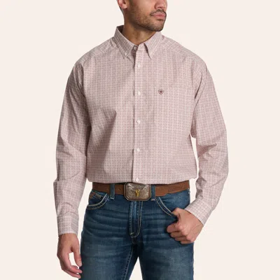 Ariat Men's Brown Medallion Print Long Sleeve Shirt In Neutral