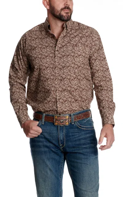 Ariat Men's Brown Paisley Print Western Shirt