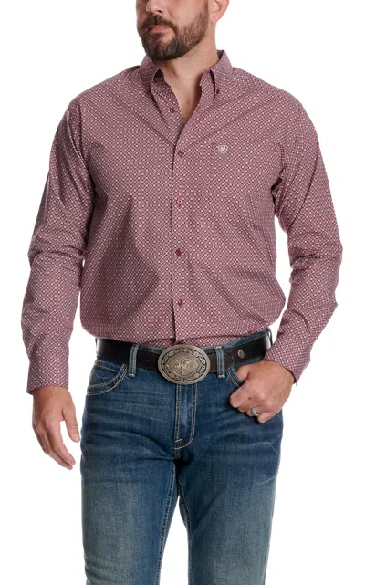 Ariat Men's Burgundy Geo Print Western Shirt