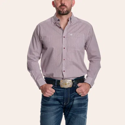 Ariat Men's Burgundy Stripe Print Western Shirt In Purple