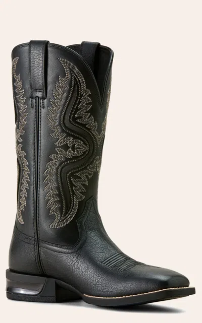 Ariat Men's Captivate Shock Shield Max Black Out & Supple Black Wide Square Toe Cowboy Boots