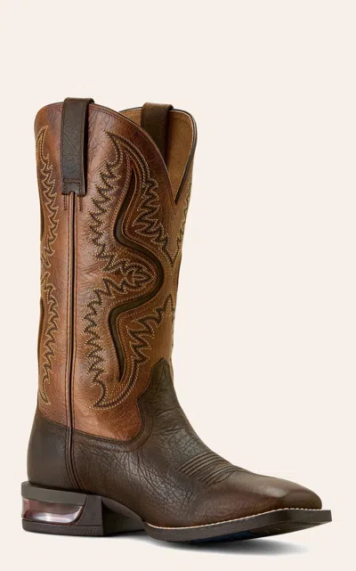 Ariat Men's Captivate Shock Shield Max Dark Brown & Peanut Butter Wide Square Toe Cowboy Boots