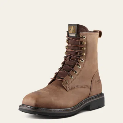 Ariat Men's Cascade 8" Wide Square Toe Steel Toe Work Boots In Brown