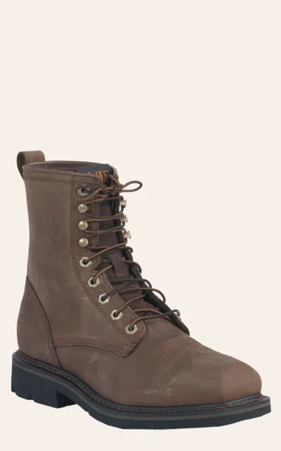 Ariat Men's Cascade Alamo Brown Wide Square Steel Toe Lace Up Work Boot In Multi