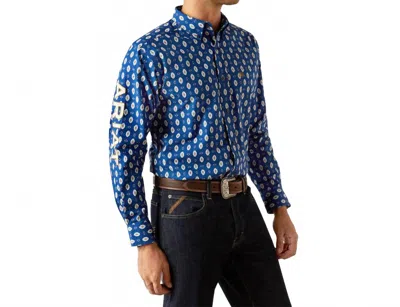Ariat Men's Casual Series Team Shirt In Navy/white In Blue