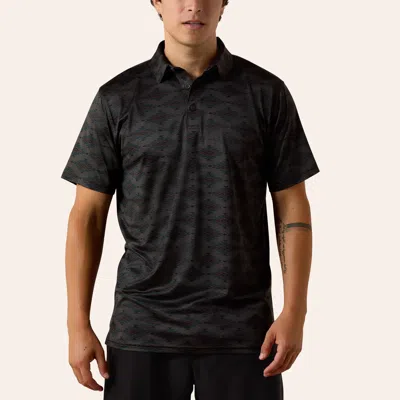 Ariat Men's Charcoal Aztec Print Polo Shirt In Black