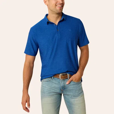 Ariat Men's Charger 2.0 Blue Quartz Fitted Polo Shirt