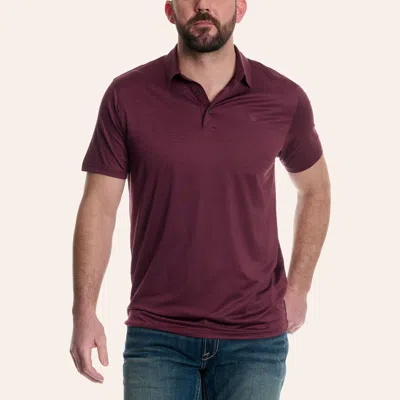 Ariat Men's Charger 2.0 Dark Malbec Fitted Polo Shirt In Burgundy