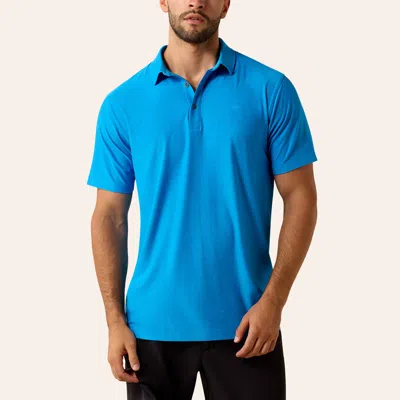 Ariat Men's Charger 2.0 Ibiza Blue Fitted Polo Shirt