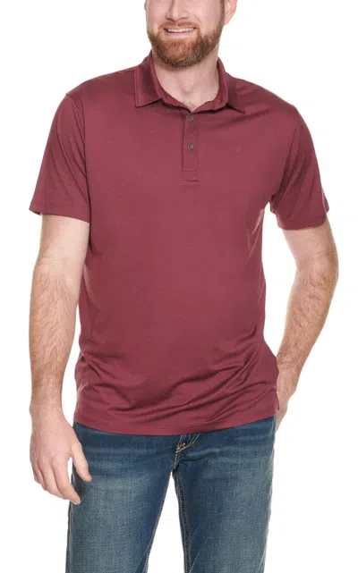 Ariat Men's Charger 2.0 Malbec Short Sleeves Fitted Polo Shirt In Burgundy