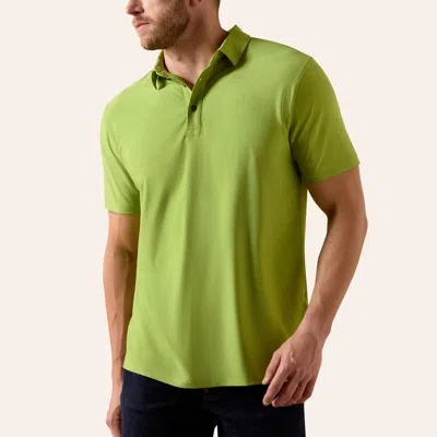 Ariat Men's Charger 2.0 Peridot Green Fitted Polo Shirt