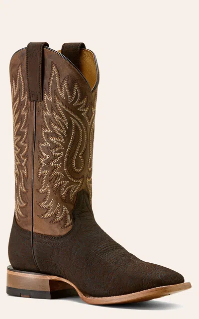 Ariat Men's Chocolate Bison & Brown Tekstep Wide Square Toe Boots