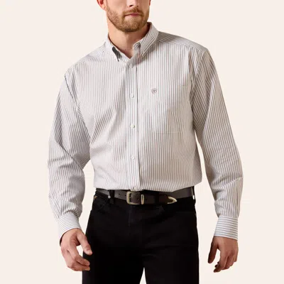 Ariat Men's Cory White Stripe Print Long Sleeve Shirt