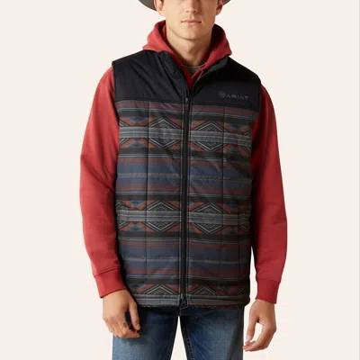 Ariat Men's Crius Rust & Aztec Print Vest In Multi