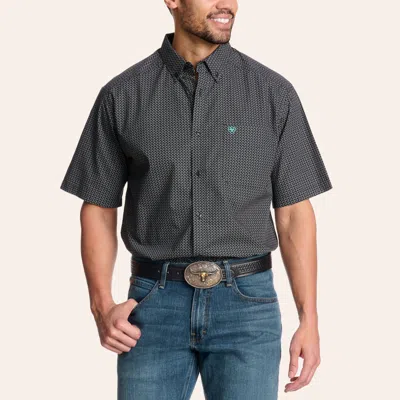 Ariat Men's Davis Black Basketweave Geo Print Shirt