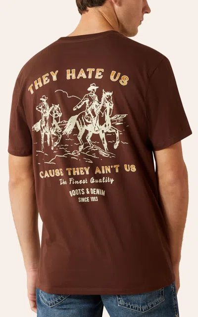 Ariat Men's Deep Mahogany Hater's Club Graphic T-shirt In Brown