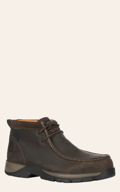 Ariat Men's Edge Lte Dark Brown Waterproof Bantamweight Moc Round Composite Toe Lace Up Work Boot