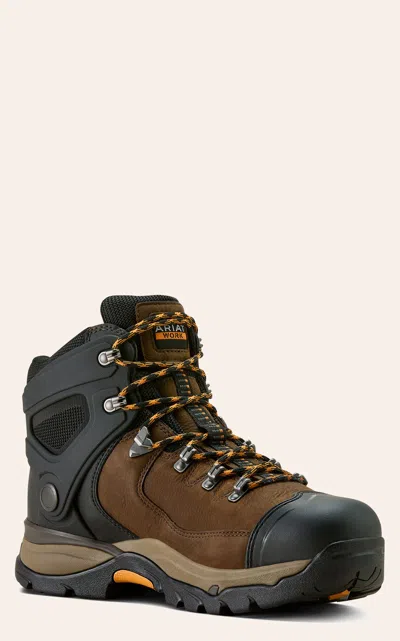 Ariat Men's Endeavour Rich Brown Waterproof Composite Round Toe Work Boots In Multi