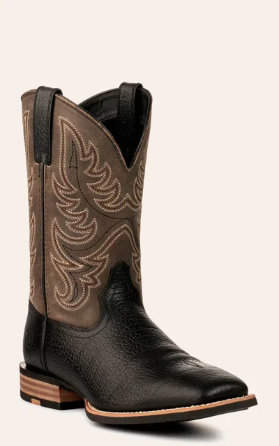 Ariat Men's Everlite Countdown Black & Slate Gray Wide Square Toe Cowboy Boots In Multi