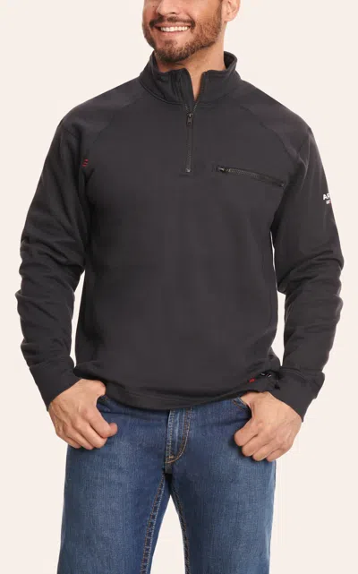 ARIAT MEN'S FR BLACK 1/4 ZIP PULLOVER