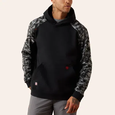 Ariat Men's Fr Durastretch Colorblock Black Camo Print Hoodie