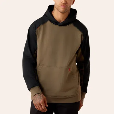 Ariat Men's Fr Durastretch Colorblock Canteen & Black Hoodie