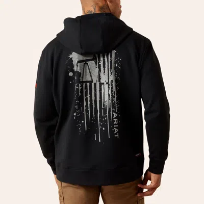 Ariat Men's Fr Durastretch New Rig Life Black Graphic Hoodie