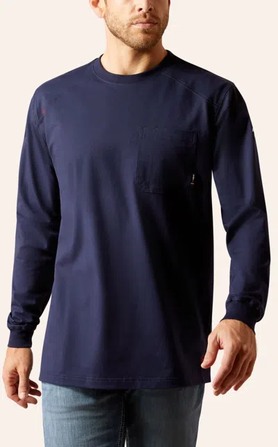 Ariat Men's Fr Pima Navy Work T-shirt In Blue