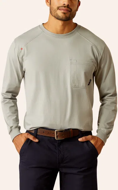 Ariat Men's Fr Silver Fox Work T-shirt In Gray
