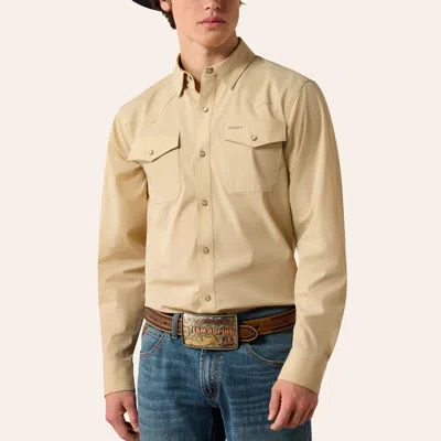 Ariat Men's Frontiertough Venttek Cream Long Sleeve Pearl Snap Western Shirt In Neutral