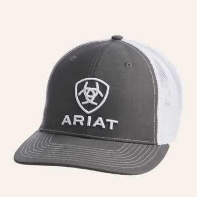 Ariat Men's Gray And White Center Shield Logo Cap