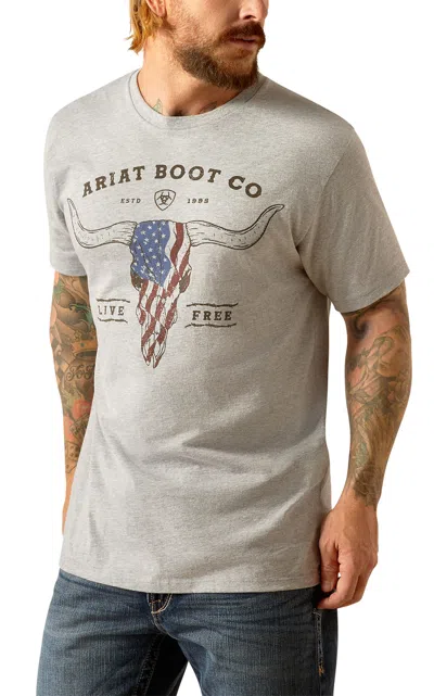 Ariat Men's Gray Freedom Logo Graphic T-shirt